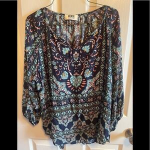 VERSE navy blue blouse sz L
